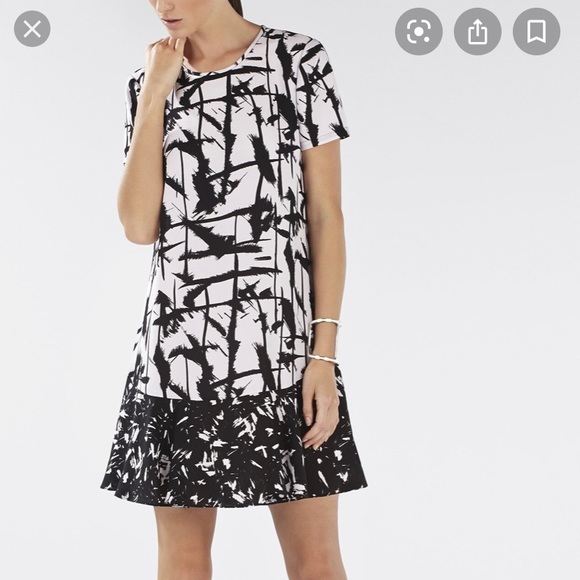 BCBGMaxAzria Dresses & Skirts - BCBGMaxAzria Black and White Midi Dress